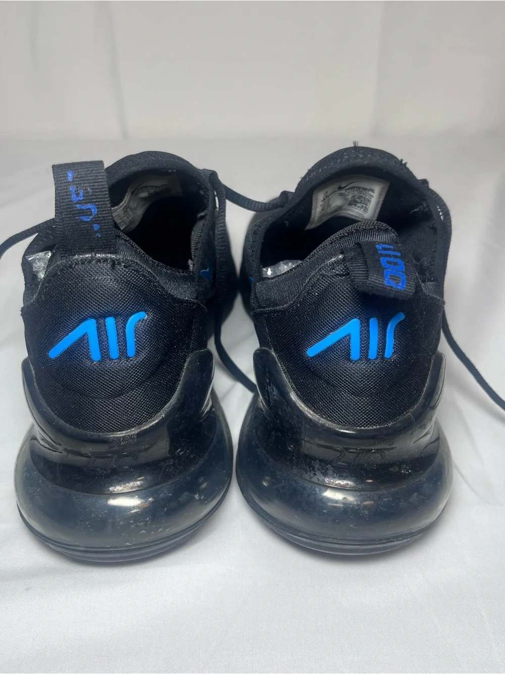 Nike Air Max 270 Black Sneakers with Blue Gradient Swoosh